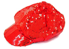 SEQUIN RED BASEBALL HAT