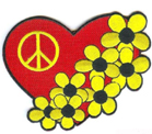 PEACE HEART FLOWERS PATCH