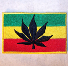 POT RASTA FLAG 3 INCH PATCH - CLOSEOUT 1.25 EA