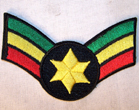 STAR RASTA STRIPS 4 INCH PATCH - CLOSEOUT $ 1.25 ea