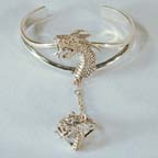 DRAGON SLAVE BRACELET W RING ON CHAIN