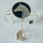 HORSE HEAD SLAVE BRACELET W RING ON CHAIN *- CLOSEOUT $6,50 EA EA