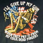 GIVE UP MY GUN CONFEDERATE REBEL SLEEVE TEE-SHIRT