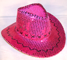 SEQUIN COWBOY HAT HOT PINK