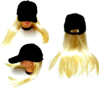 BASEBALL HAT WITH LONG BLONDE HAIR