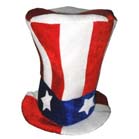 PLUSH TALL AMERICAN FLAG PARTY HAT WITH STARS- CLOSEOUT $3.50 EA