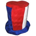 TALL RED WHITE AND BLUE PARTY HAT