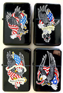 USA AMERICAN LEGEND EAGLE FLIP TOP LIGHTER (sold by the dozen)