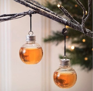 FLASK CHRISTMAS CLEAR FILLABLE ORNAMENT! (SOLD BY PIECE)