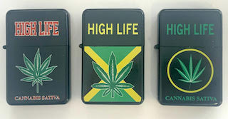 CANNABIS FLIP TOP OIL LIGHTER (Sold by the piece