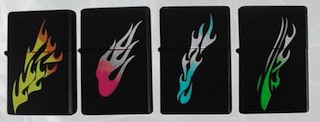 COLORED FLAMES FLIP TOP OIL LIGHTER (Sold by the  DOZEN )