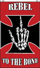 REBEL TO THE BONE MIDDLE FINGER 3 x 5 FLAG *- CLOSEOUT NOW $ 2.95