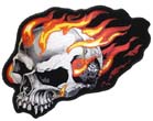 FLAMING SKULL HEAD PATCH