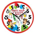 HAPPY HOUR 5 O'CLOCK DAILY WALL CLOCK -* CLOSEOUT NOW ONLY $ 4.50