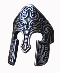 ENGRAVED SPARTAN HELMET METAL RING