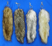 NATURAL FOX TAIL KEY CHAINS *- CLOSEOUT NOW $ 2 EA