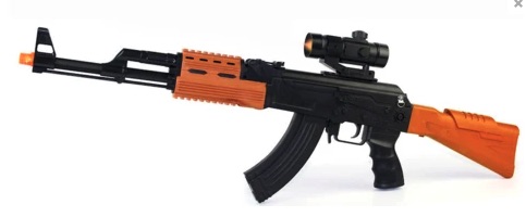 TOY AK-47 LIGHT UP VIBRATING GUN WITH SOUND (sold by the piece)