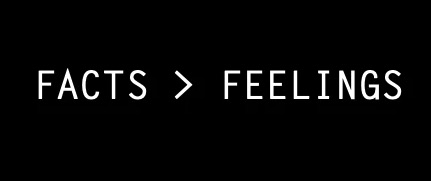 FACT > FEELINGS 3'' X 5'' STICKER ( BLACK OR WHITE)