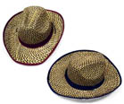 BROWN ZIG ZAG COWBOY STRAW HATS