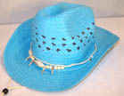 BLUE WOVEN COWBOY HAT WITH BEAR CLAW BAND *- CLOSEOUT $ 2.50 EA