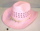 PINK WOVEN COWBOY HAT WITH BEAR CLAW BAND - CLOSEOUT $ 3 EA