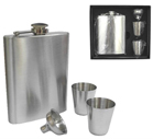 STAINLESS STEEL FLASK W 2 CUPS - CLOSEOUT NOW ONLY $ 5 EA