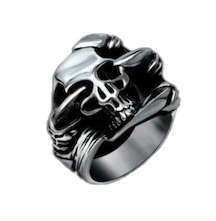 DRAGON CLAW SKULL STEEL  METAL BIKER RING (sold by the piece)