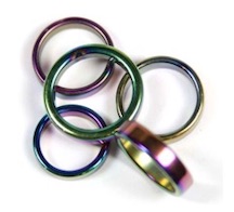 FLAT 6MM RAINBOW HEMATITE STONE RINGS (Sold by the DOZEN)