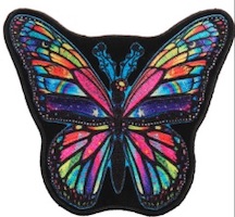 LARGE TIE DYE RAINBOW BUTTERFLY 8 inch PATCH