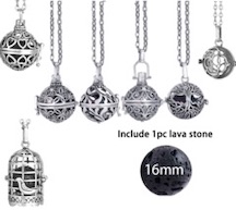 Essential Oil Locket NECKLACE With Lava Ball