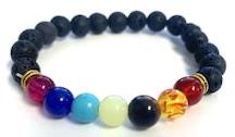 RAINBOW LAVA STONE CHAKRA BRACELET (sold by the piece)