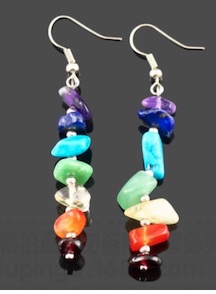 RAINBOW STONE CHAKRA EARRINGS (sold by the pair)