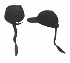 BROWN BRAID PONYTAIL BASEBALL HAT