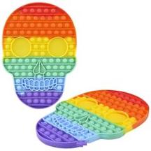 12 INCH MEGA SKULL RAINBOW BUBBLE POP IT SILICONE STRESS RELIEVER