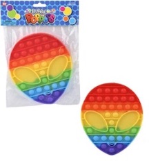 7 INCH RAINBOW ALIEN BUBBLE POPPERS SILICONE STRESS RELIEVER TOY