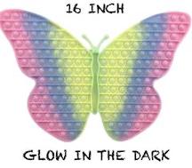 16'' GLOW IN THE DARK BUTTERFLY BUBBLE POP IT SILICONE STRESS RELI