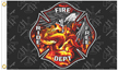 FIRE DEPT DELUXE 3 X 5  BIKER FLAG