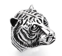 TIGER HEAD METAL BIKER RING (SOLD BY THE PIECE)
