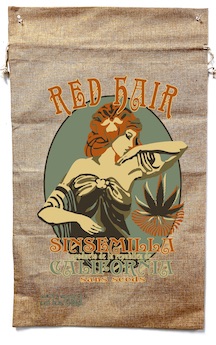 RED HAIR MARIJUANA BURLAP BAG