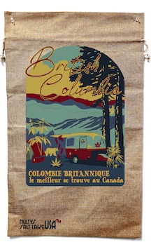 BRITISH COLUMBIA BC CANADA MARIJUANA BURLAP BAG