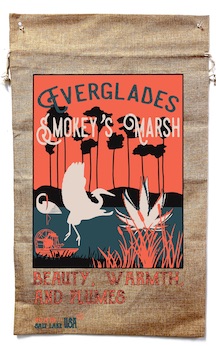 SMOKEY'S MARSH EVERGLADES MARIJUANA BURLAP BAG