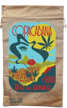 COPACABANA BRAZIL MARIJUANA BURLAP BAG