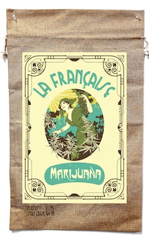 LA FRANCAISE FRENCH MARIJUANA BURLAP BAG