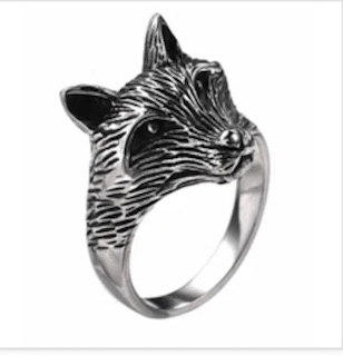 Norse fox head stainless steel RING (sold by the piece)