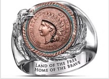 EternAl spirit OF AmericA nAtive penny metAl ring
