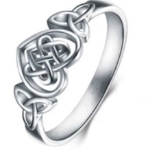 Celtic knot heart STERLING SILVER ring (sold by the piece)