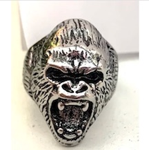 Gorilla face metal BIKER ring