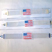 SILVER BAND AMERICAN FLAG JEWEL BRACELET - CLOSEOUT NOW $ 1 EACH