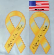 YELLOW RIBBON CAR MAGNET - SUPPORT OUR TROOPS