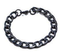 7MM BLACK CUBAN CHAIN ADJUSTABLE BRACELET